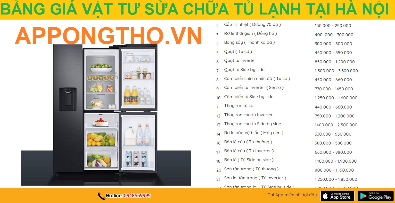 Giá Sửa Tủ Lạnh Tại Hà Nội 2023 - 2024
