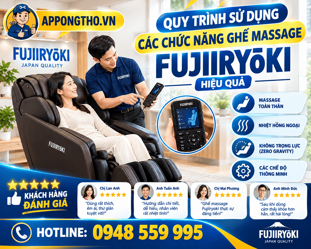 Bảng điều khiển ghế Massage Fujiiryoki chi tiết