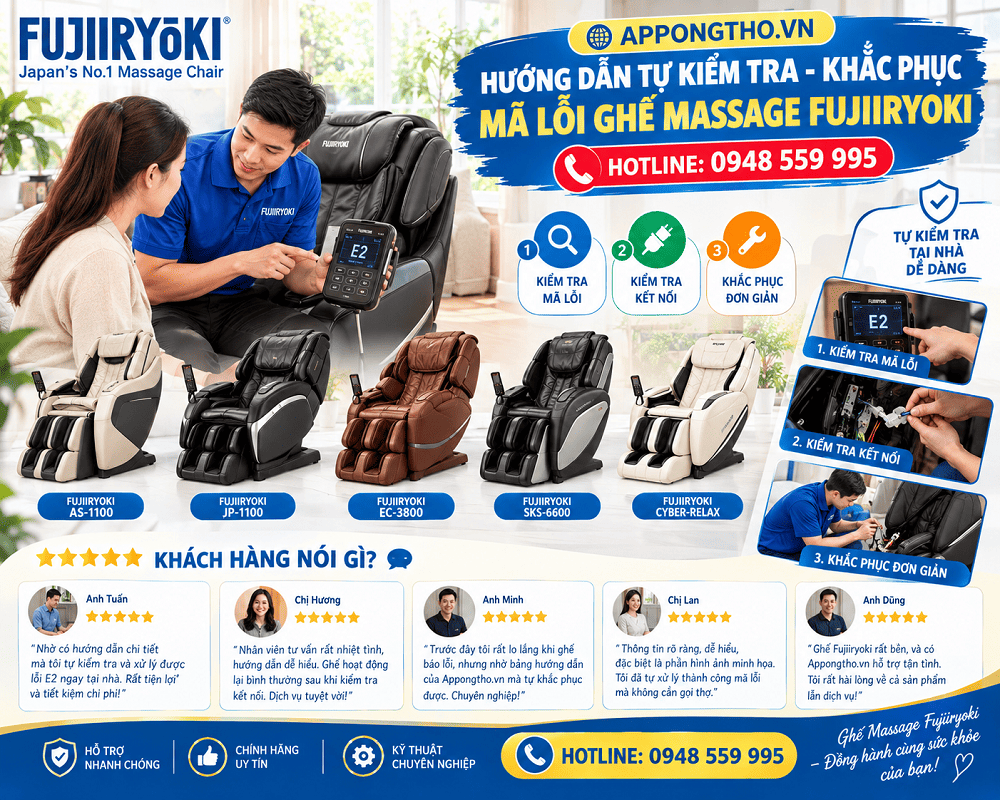 5. Khắc phục lỗi motor tay trên ghế Massage Fujiiryoki