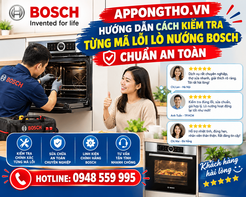 Mục đích nhà sản xuất tích hợp mã lỗi vào lò nướng Bosch