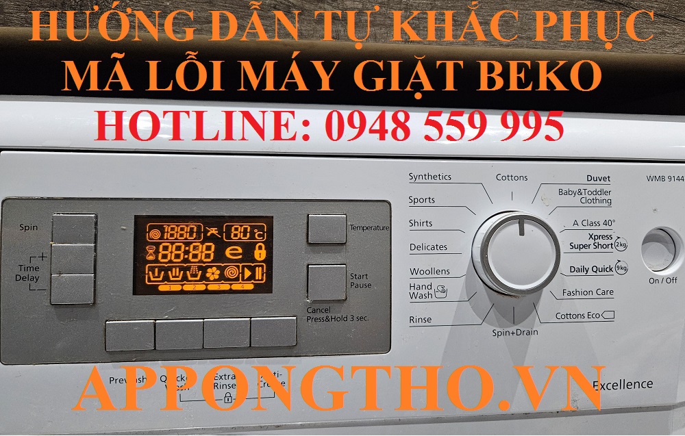 Bảng Mã Lỗi Máy Giặt Beko Inverter Cửa Trước Lồng Đứng Đầy Đủ Nhất