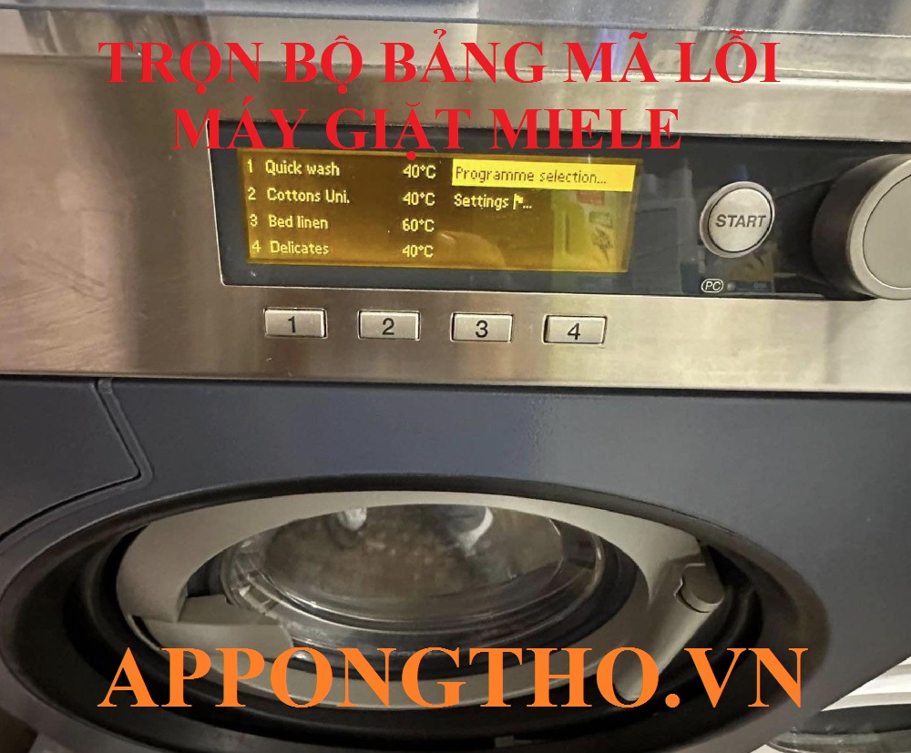 Hướng dẫn khắc phục từng mã lỗi máy giặt Miele