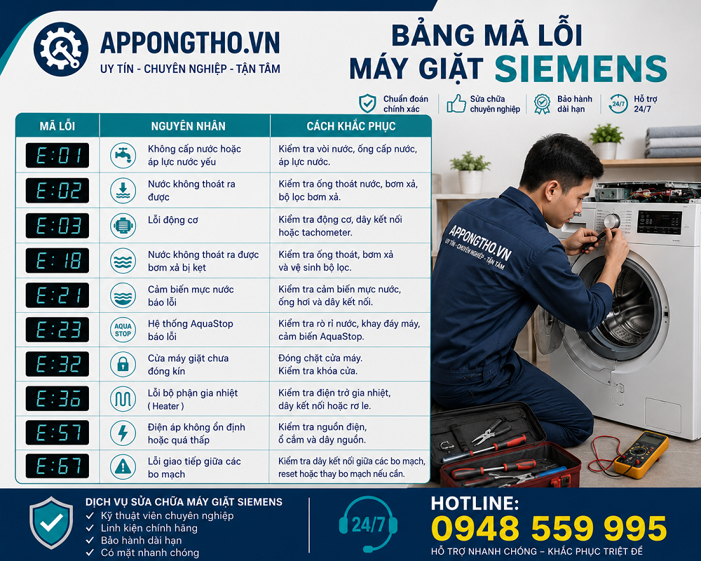 1. Máy giặt Siemens lỗi CL – Khóa trẻ em