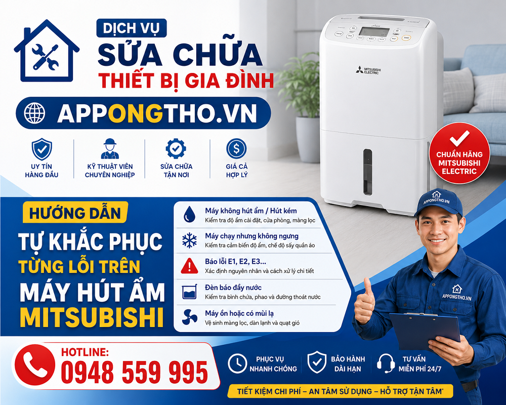 Mã lỗi máy hút ẩm Mitsubishi là gì?