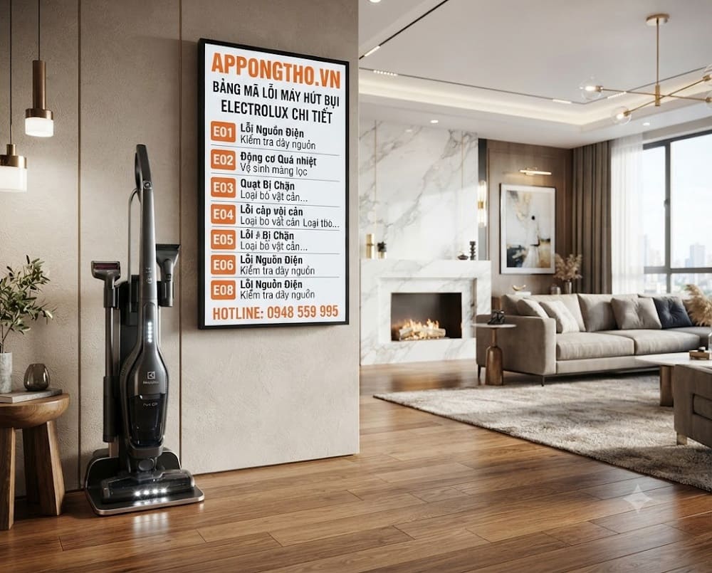 Mục địch nhà sản xuất tích hợp mã lỗi vào máy hút bụi Electrolux