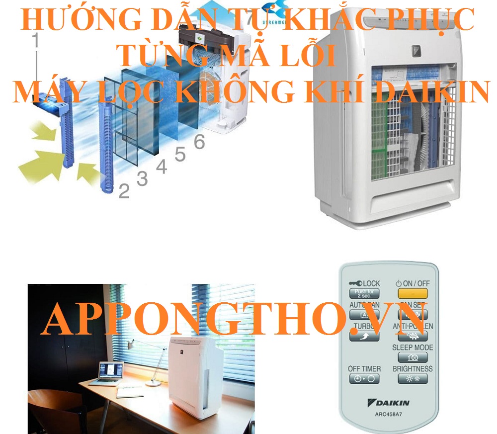 Hướng dẫn khắc phục từng lỗi máy lọc không khí Daikin