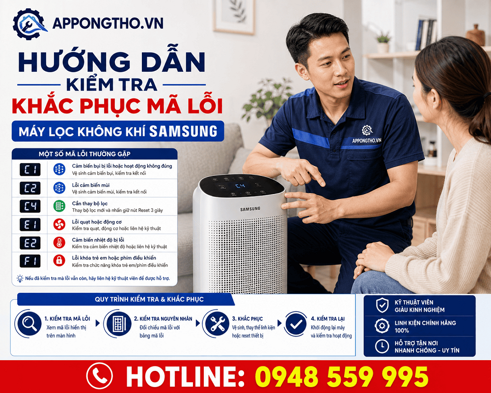 8 Cách phòng tránh máy lọc không khí Samsung báo lỗi