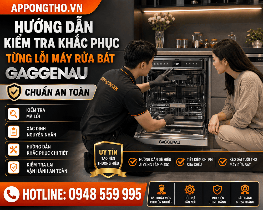 Bảng Mã Lỗi Máy Rửa Bát Gaggenau Nguyên Nhân & Khắc Phục