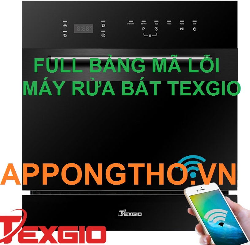 50 Mã lỗi máy rửa bát Texgio