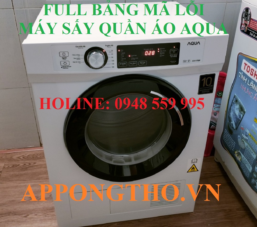 Mã lỗi máy sấy quần áo Aqua là gì?