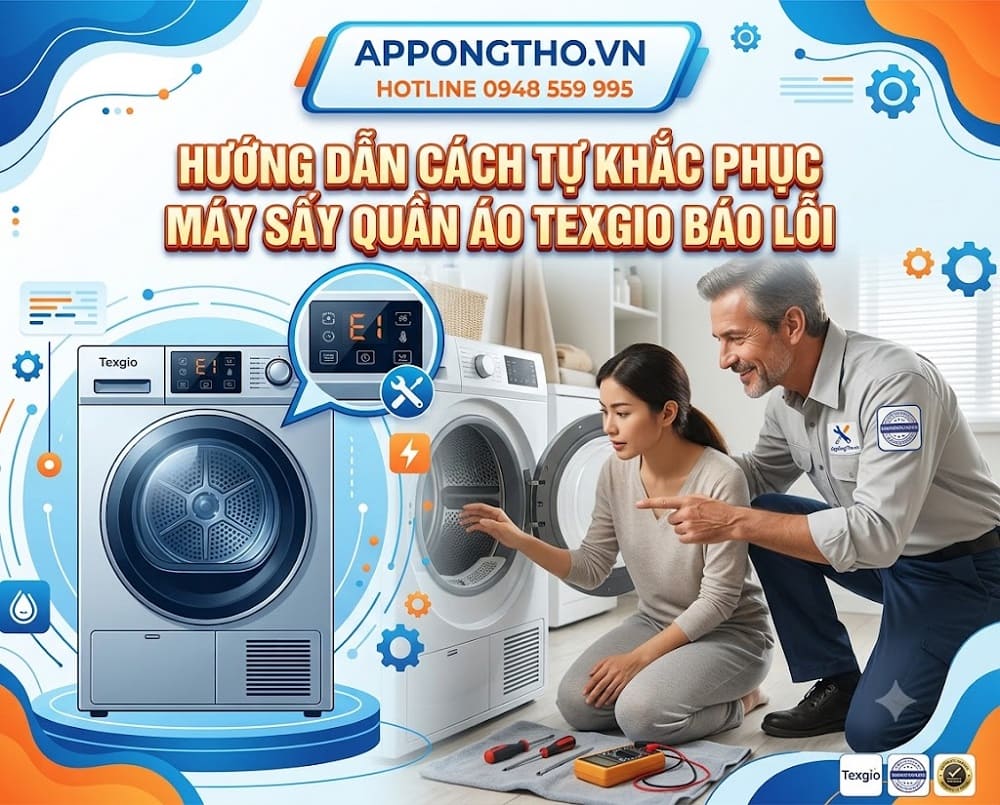 Bảng Mã Lỗi Máy Sấy Quần Áo Texgio Cách Tự Khắc Phục Hiệu Quả