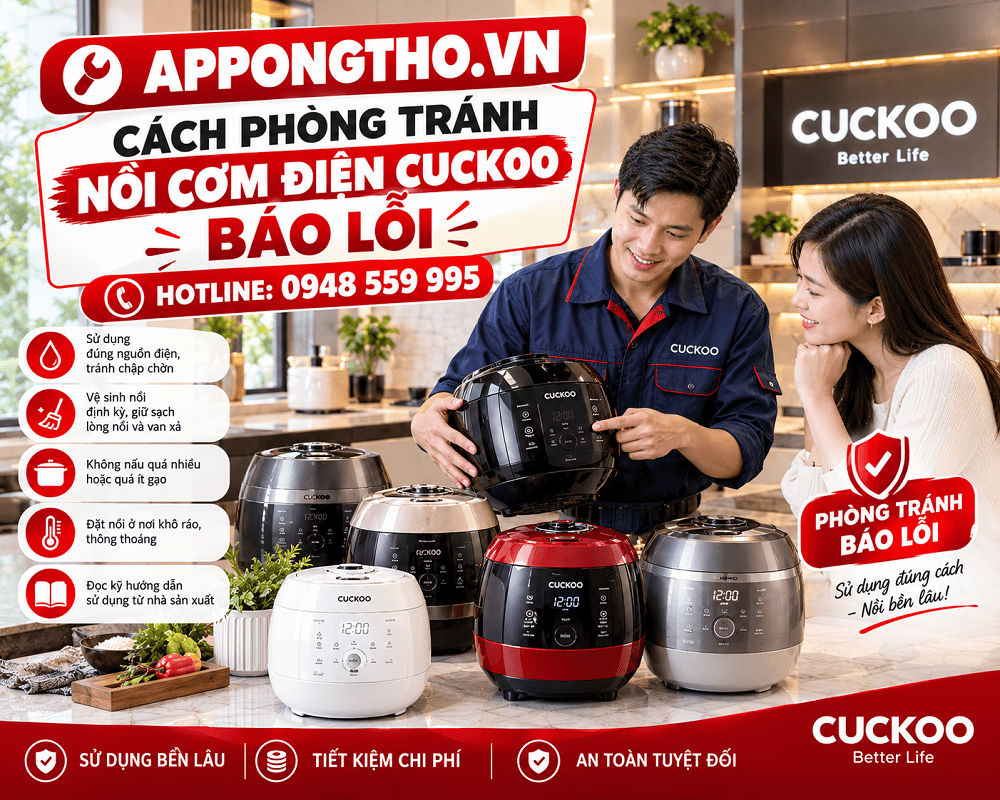 Mã lỗi nồi cơm điện Cuckoo là gì?