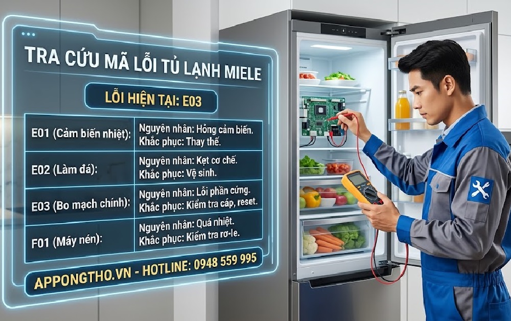 15. Khắc phục tủ lạnh Miele lỗi F34 – Lỗi phím cảm ứng