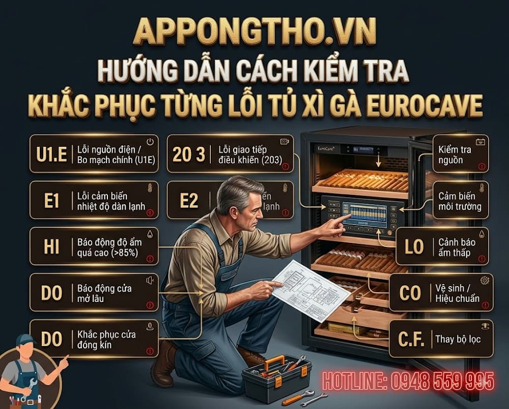 Mục đích nhà sản xuất tích hợp mã lỗi vào tủ xì gà EuroCave