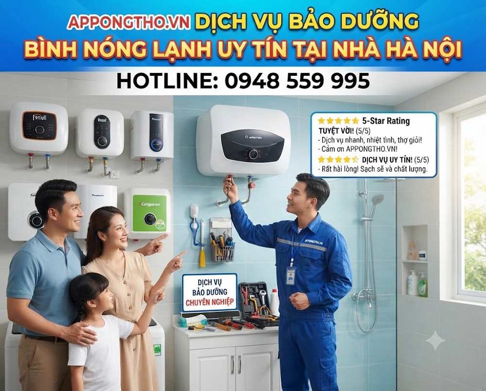 9. Bảo dưỡng bình nóng lạnh Tại Hoàng Mai - Hà Nội