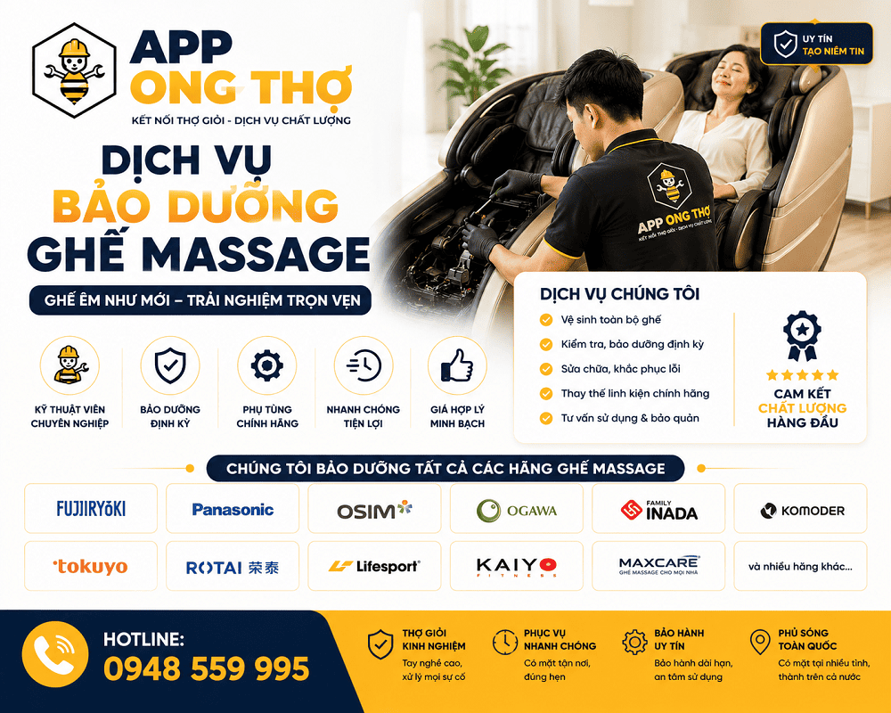 7. Trung tâm bảo dưỡng ghế Massage App Ong Thợ Hai Bà Trưng