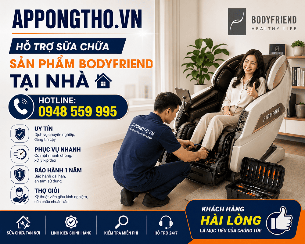 30 Địa chỉ sửa chữa sau bảo hành Bodyfriend