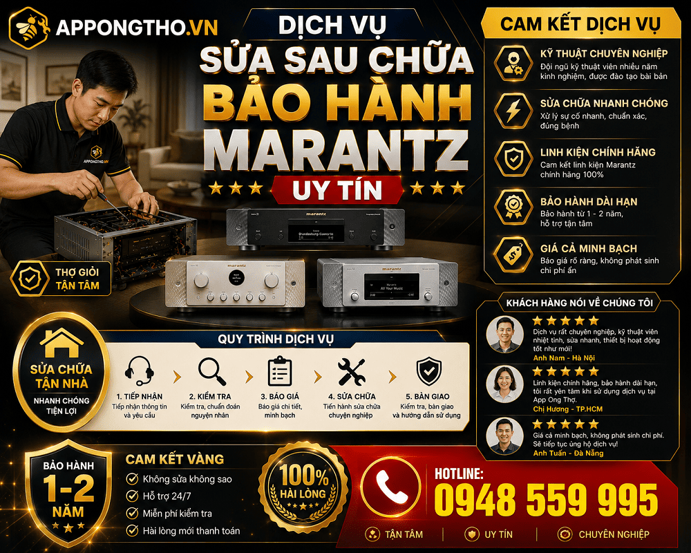 15. Sửa chữa ngoài bảo hành Marantz tại Đông Anh - Hà Nội