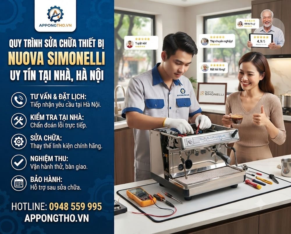 1. Sửa chữa sau bảo hành Nuova Simonelli Ba Đình- Hà Nội