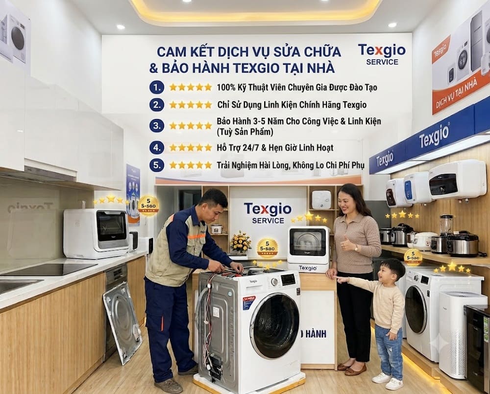 5 Cách tìm thợ sửa chữa bảo hành Texgio uy tín gần nhà