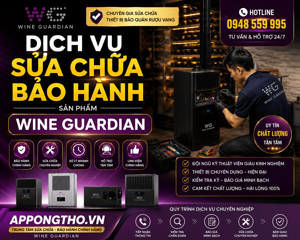 4. Sửa chữa sau bảo hành Wine Guardian tại Hà Đông - Hà Nội