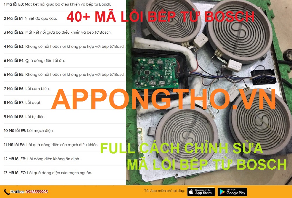 4O Mã Lỗi Bếp Từ Bosch 20 Sự Cố thường Gặp & Lưu Ý Dùng
