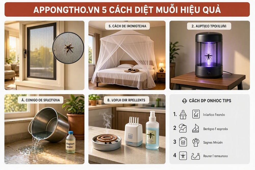 Bật Mí Cho Bạn Cách Diệt Muỗi Hiệu Quả Không Cần Thợ