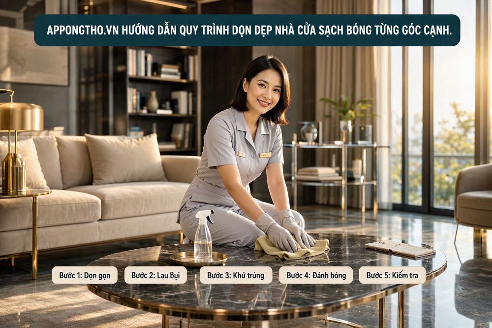 Quy trình 5 bước dọn dẹp nhà cửa chỉ 30 phút sạch bóng