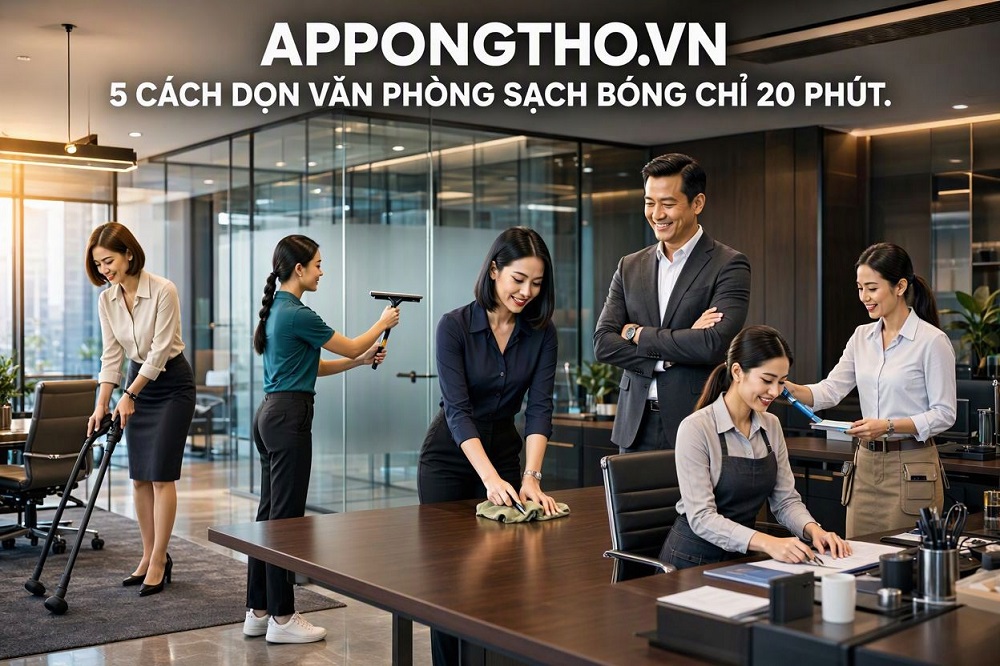 5 Cách dọn văn phòng sạch chỉ 20 phút chuẩn quy trình