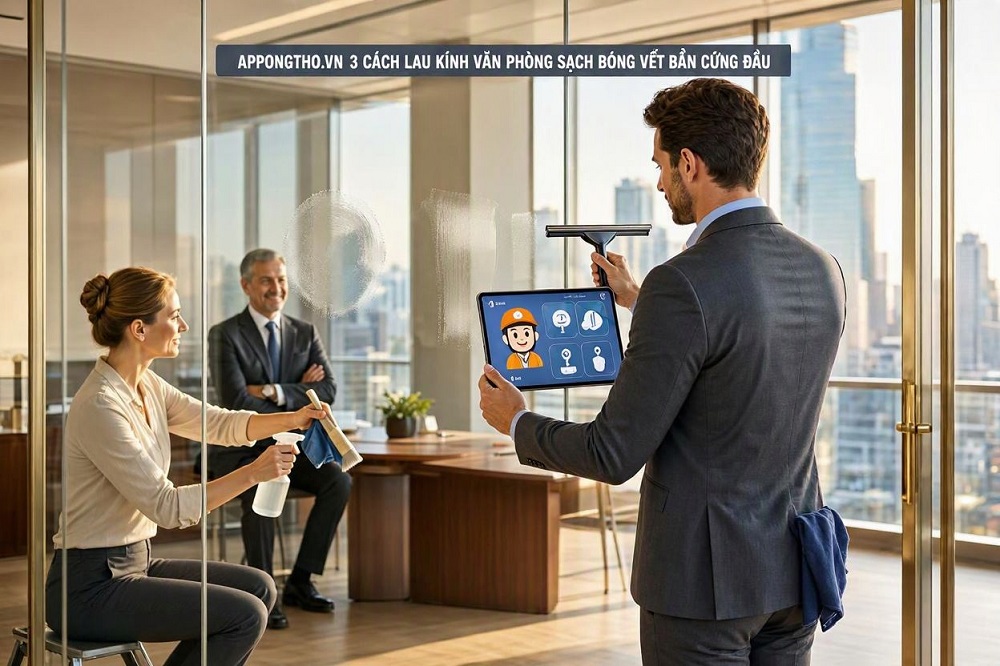  3 Cách lau kinh văn phòng sạch bóng vết cứng