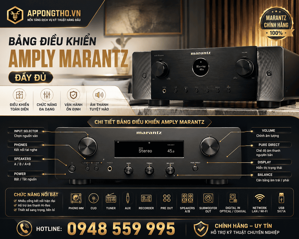 Cách kết nối Amply Marantz trước khi sử dụng