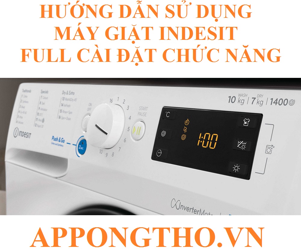 Bảng điều khiển máy giặt Indesit cửa trước