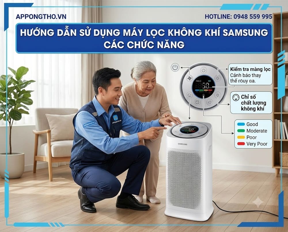 10. Cách cài đặt chất lượng không khí (Air Quality) trên máy lọc không khí Samsung