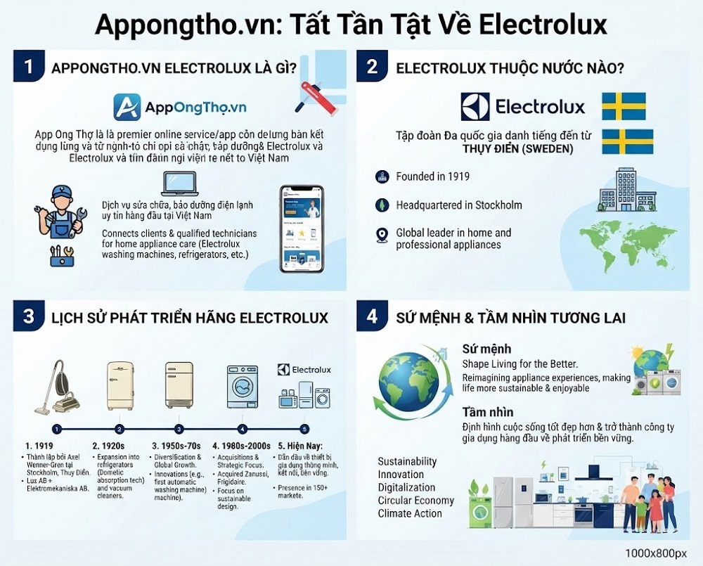 Quá trình hình thành và phát triển lịch sử hãng Electrolux?