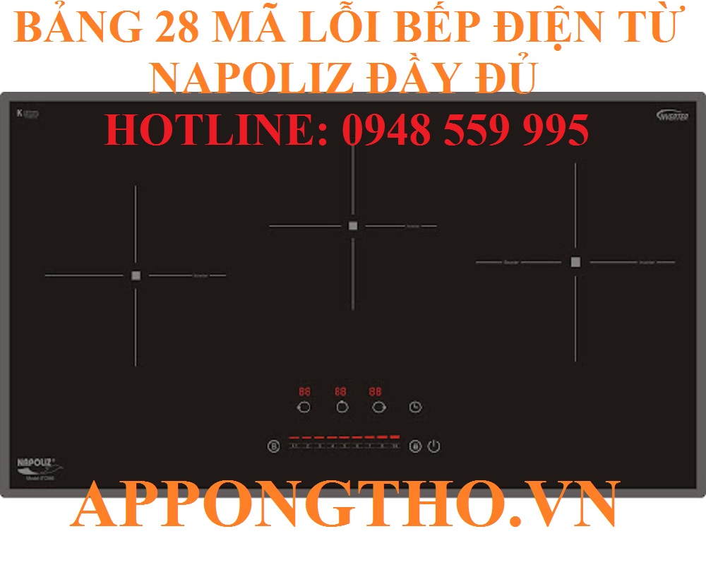 Hướng dẫn tự khắc phục từng lỗi trên bếp điện từ Napoliz