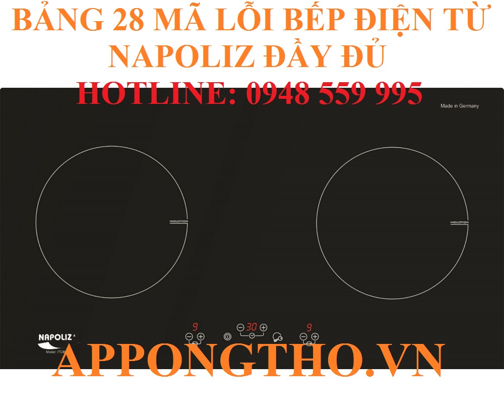 8. Cách kiểm tra bếp từ Napoliz nhiệt bếp cao (E9)