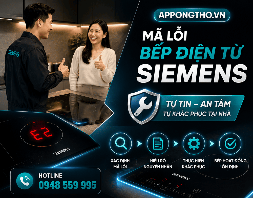 🔧 21. Bếp từ Siemens báo lỗi Er30 – Lỗi bộ nhớ