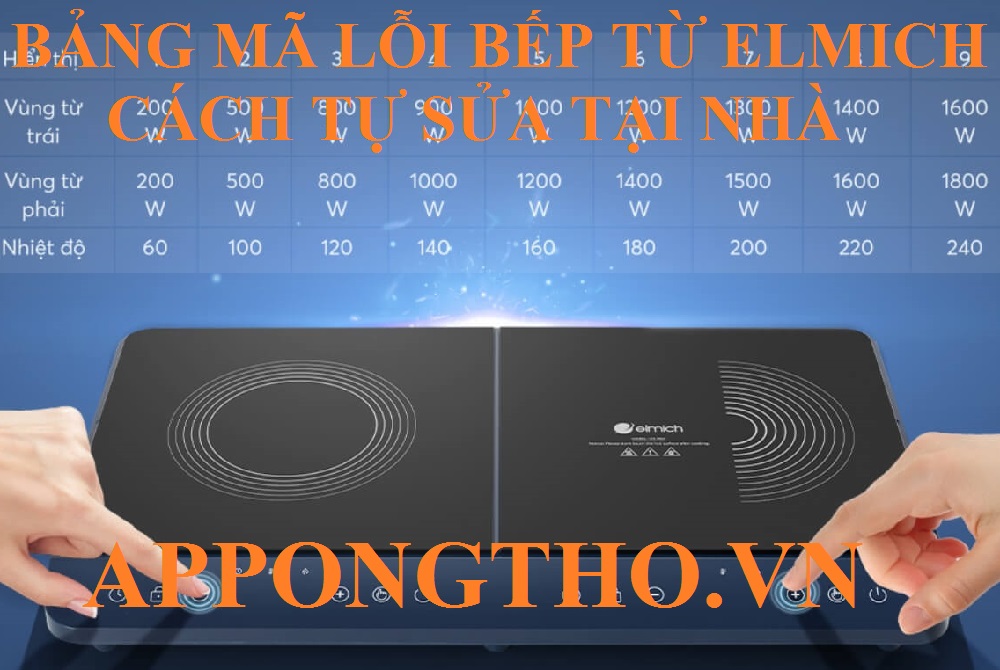 Bảng 36 mã lỗi bếp từ Elmich