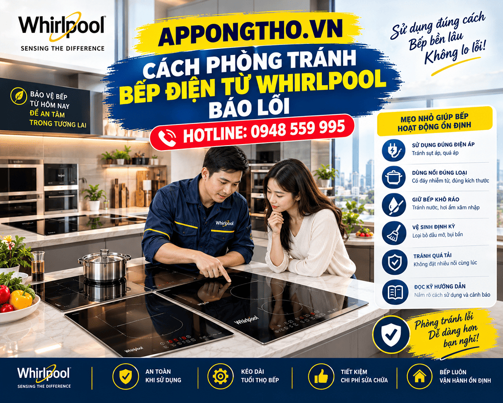 Mục đích nhà sản xuất tích hợp mã lỗi vào bếp từ Whirlpool