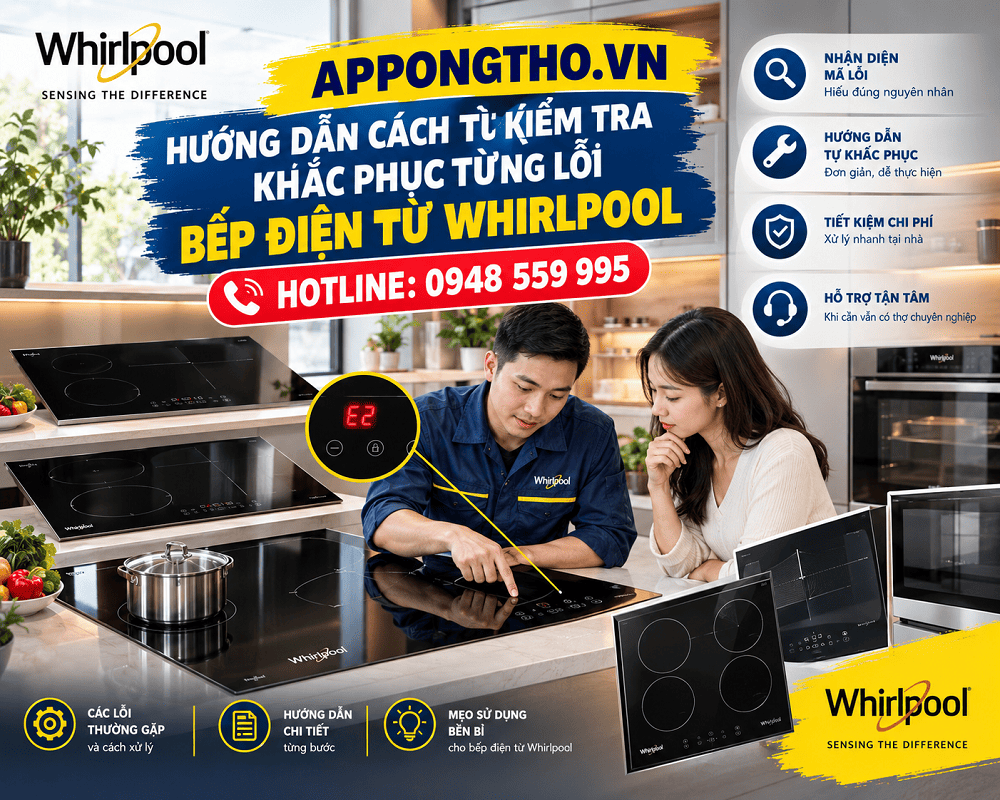 Dịch vụ sửa mã lỗi bếp điện từ Whirlpool uy tín