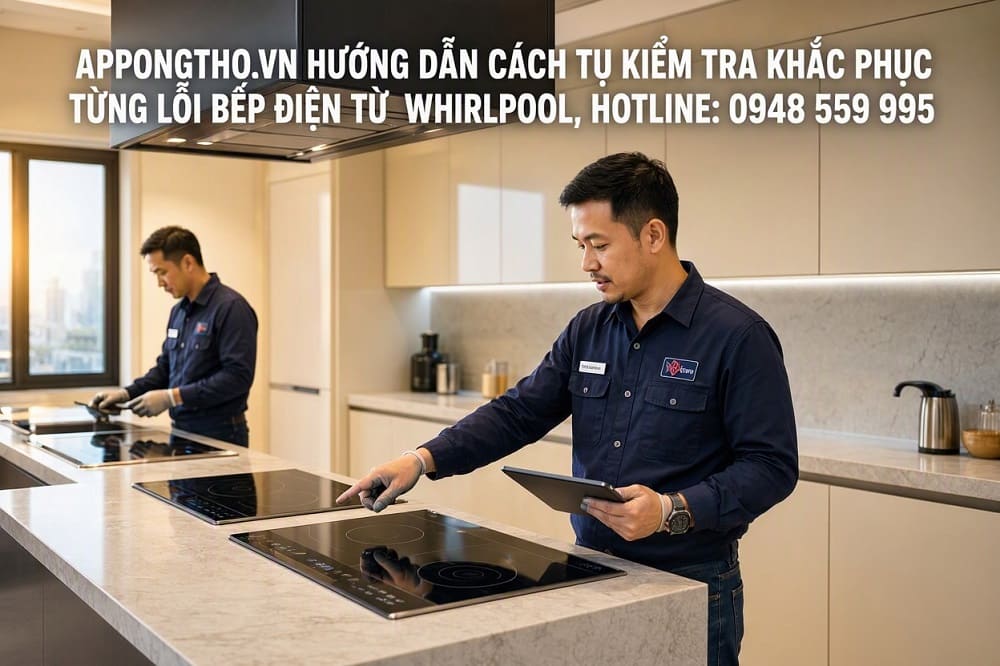 15. Bếp từ Whirlpool báo FC LF – Lỗi vùng nấu LF