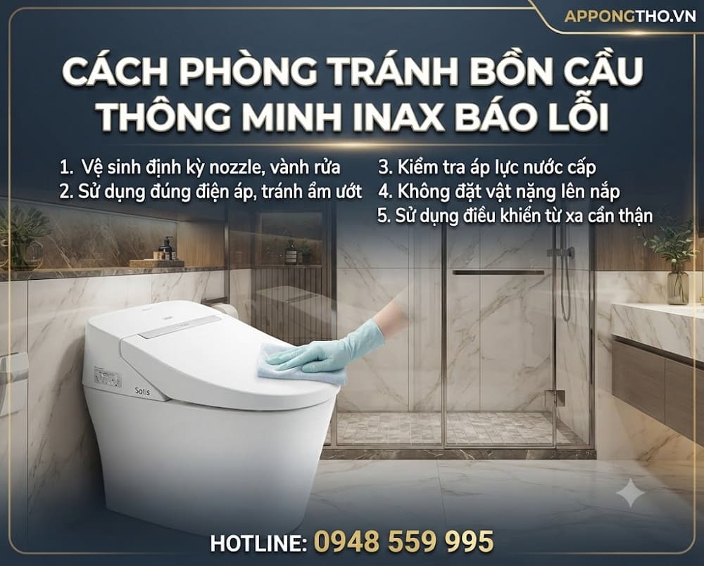 14. Bồn cầu INAX báo E18, E25 – Lỗi bo mạch