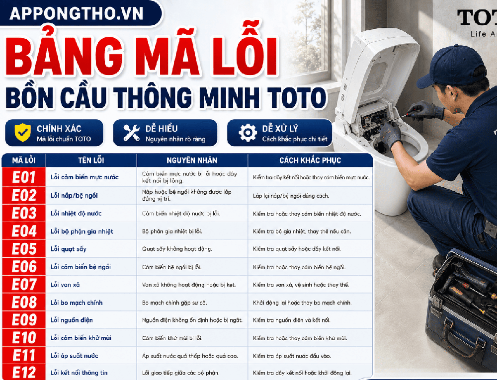 8 Cách phòng tránh bồn cầu TOTO báo lỗi