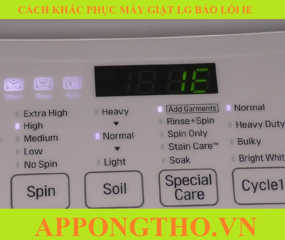 Chỉnh Mã Lỗi IE Máy Giặt LG Inverter Đúng Cách Không Cần Thợ