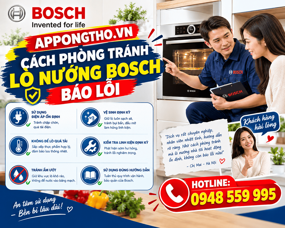 Dịch vụ sửa mã lỗi lò nướng Bosch uy tín