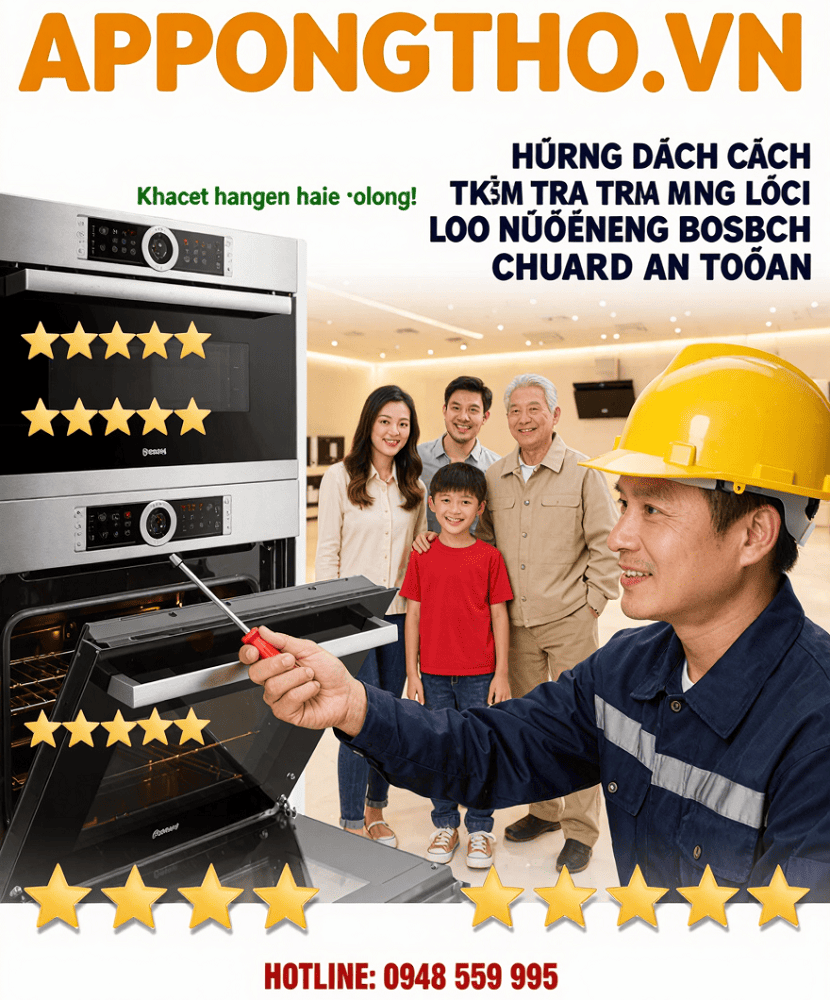 6. Lò nướng Bosch báo E005 – Lỗi giao tiếp bo mạch