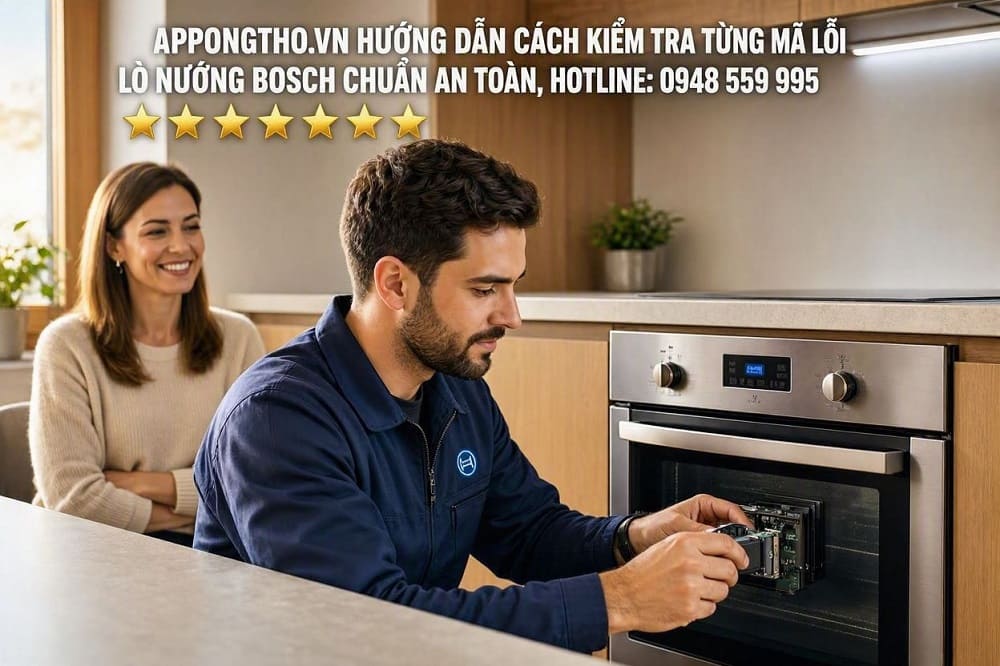 9. Lò nướng Bosch báo E106 – Lỗi cảm biến nhiệt