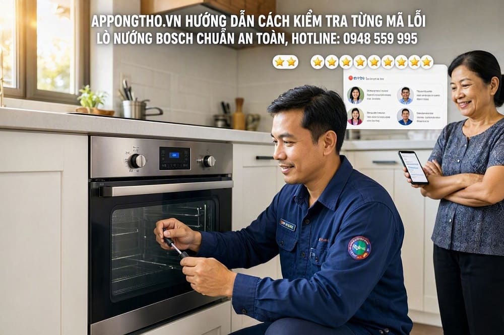 15. Lò nướng Bosch báo E8401 – Mất tín hiệu cảm biến