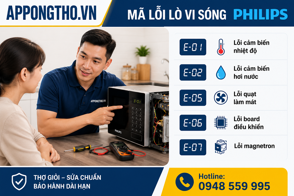Dịch vụ sửa mã lỗi lò vi sóng Philips