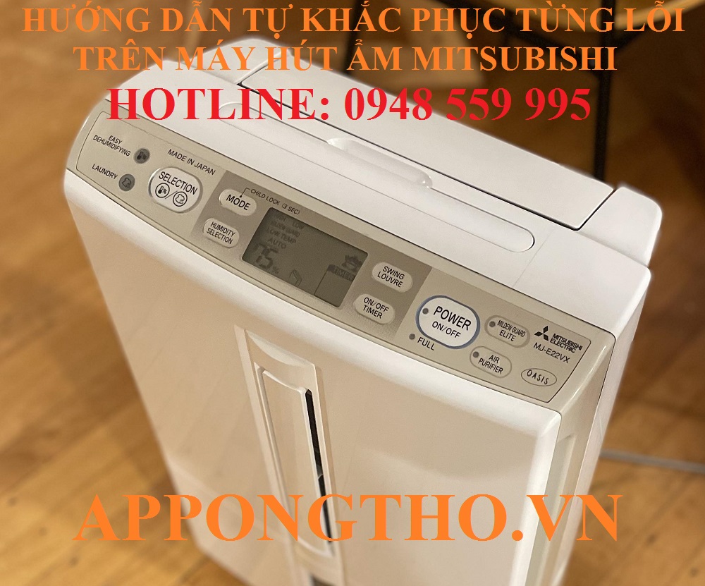 16) Máy hút ẩm Mitsubishi lỗi H1 – Quá nóng